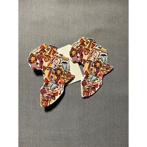 Large African American Women‎ Wood Earrings